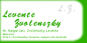 levente zvolenszky business card